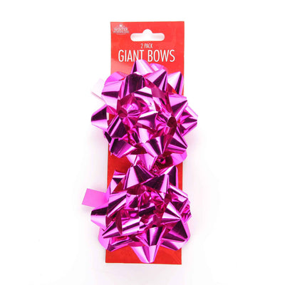 Giant Foil Gift Bows 2 Pk Assorted Colours