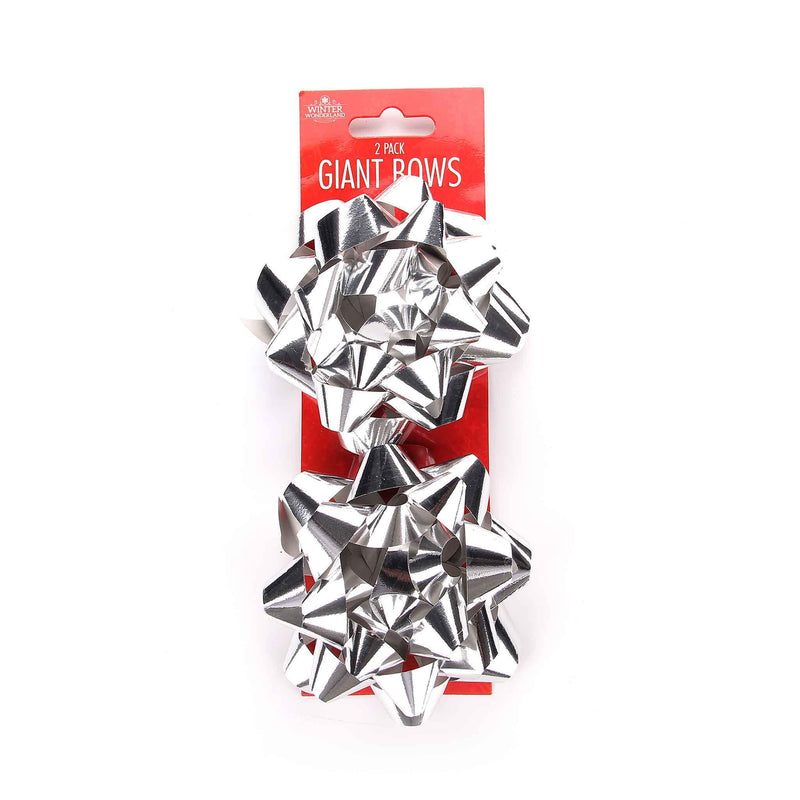 Giant Foil Gift Bows 2 Pk Assorted Colours