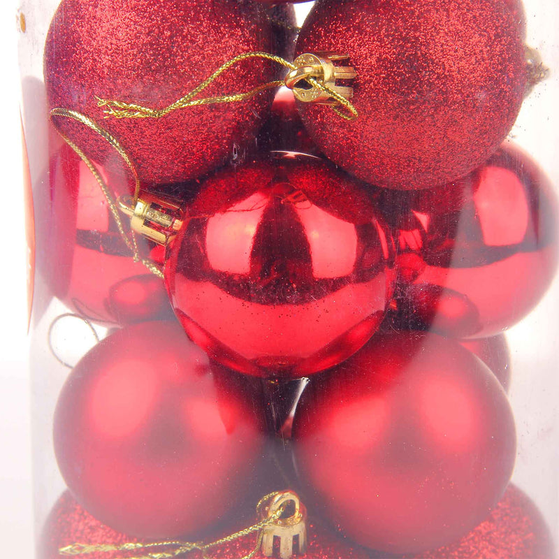 Red Christmas Baubles 24x50mm