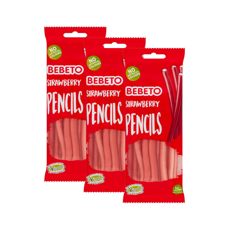 Bebeto Fizzy Strawberry Pencils Sweets 160g