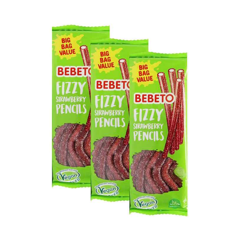 Bebeto Fizzy Strawberry Pencils 200g