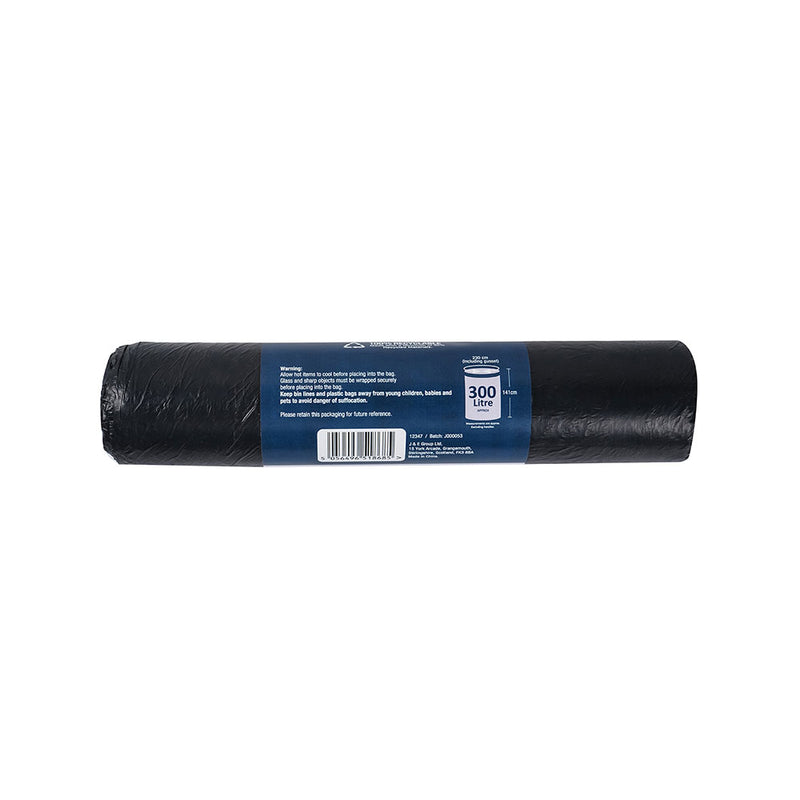 Black Wheelie Bin Liners 300L 15S