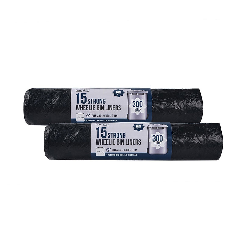 Black Wheelie Bin Liners 300L 15S