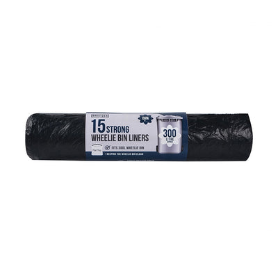 Black Wheelie Bin Liners 300L 15S