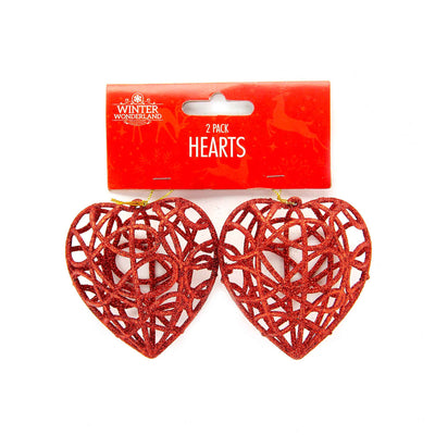 Hearts Tree Decoration 2PK