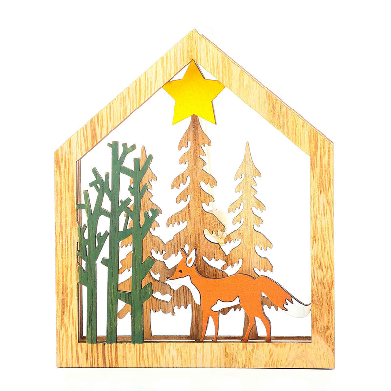 Wooden Christmas Scene Hanger