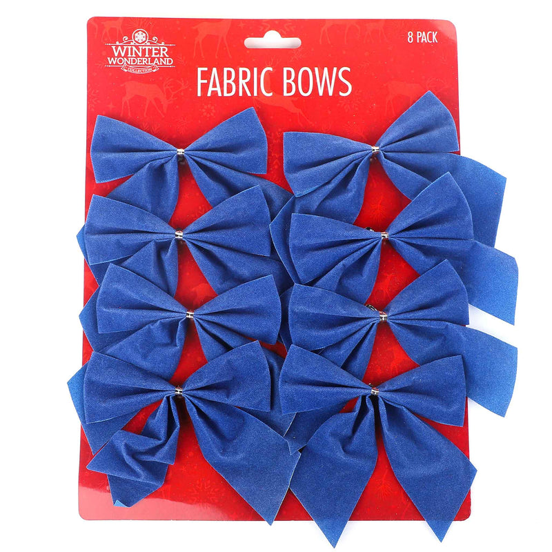 Festive Fabric Bows 8PK