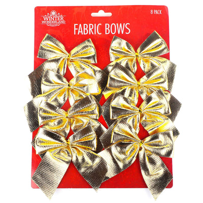 Festive Fabric Bows 8PK