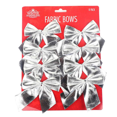 Festive Fabric Bows 8PK