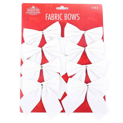 Festive Fabric Bows 8PK