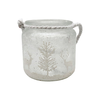 Christmas Candle Holder Frosted