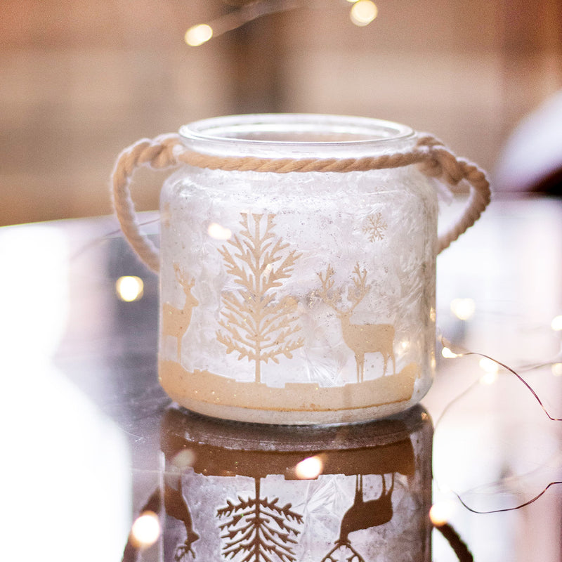 Christmas Candle Holder Frosted