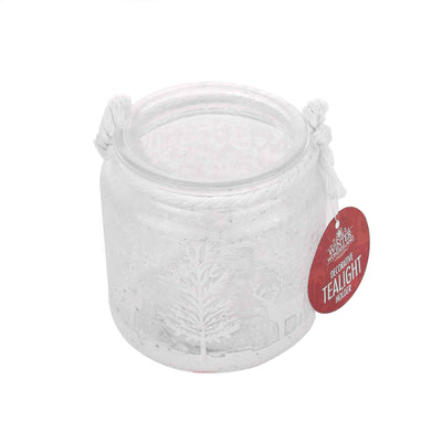 Christmas Candle Holder Frosted