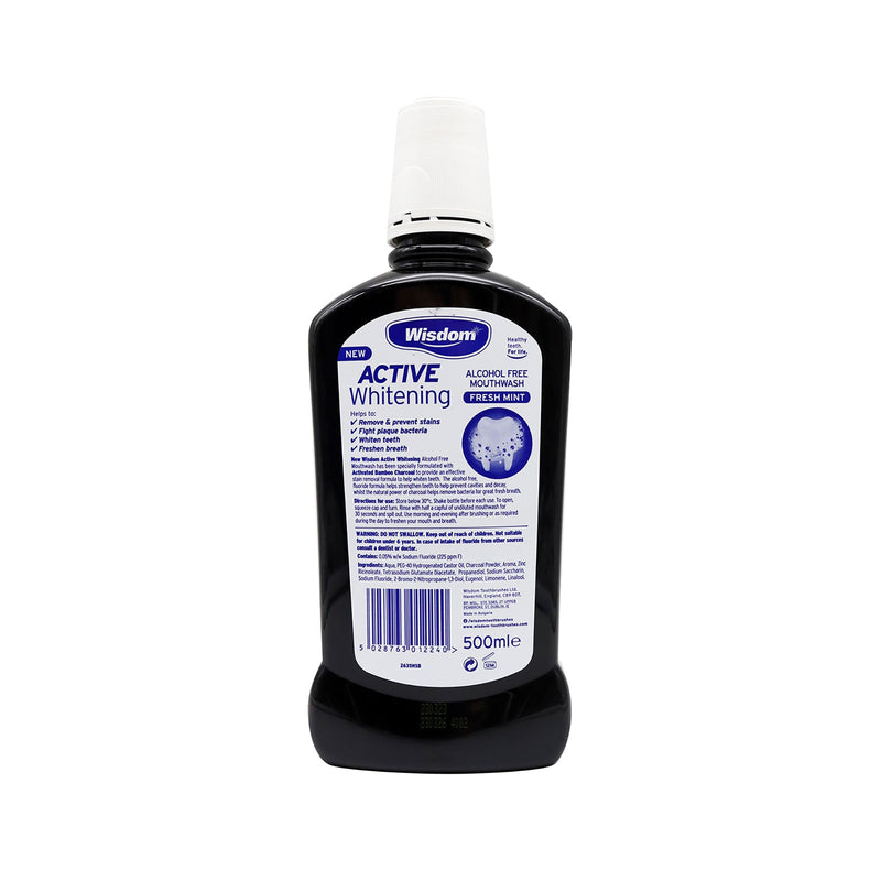 Wisdom Active Whitening Charcoal Mouthwash 500ML