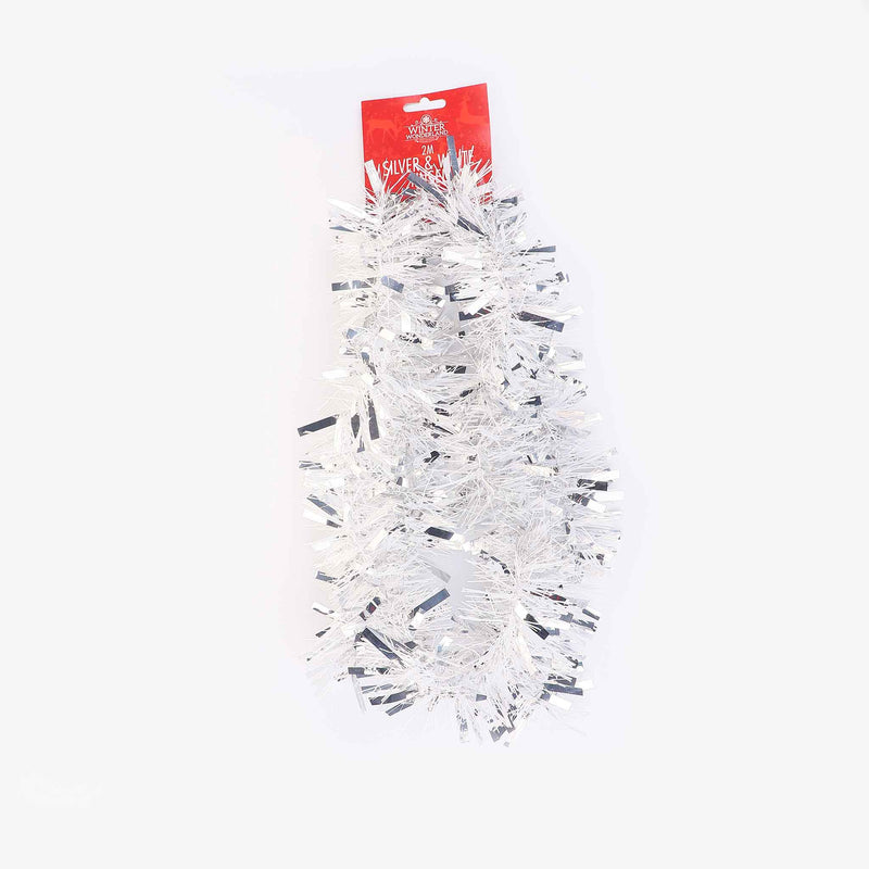 Tinsel Silver & White 2M