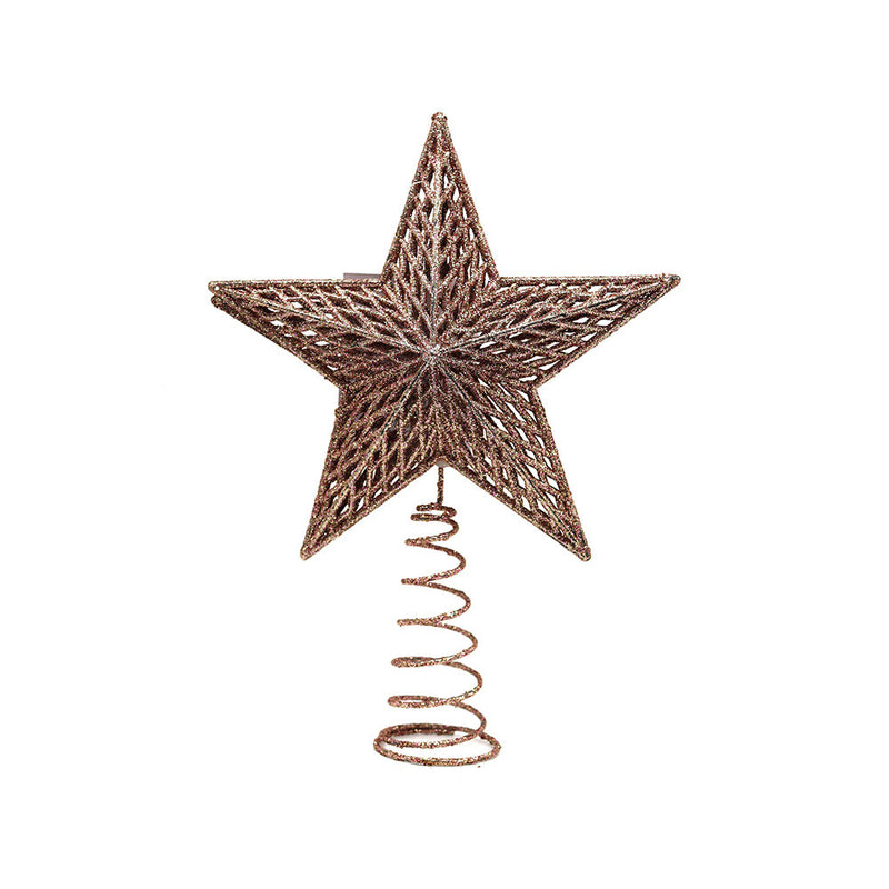 Rose Gold Star Tree Topper 17CM