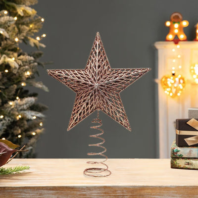 Rose Gold Star Tree Topper 17CM