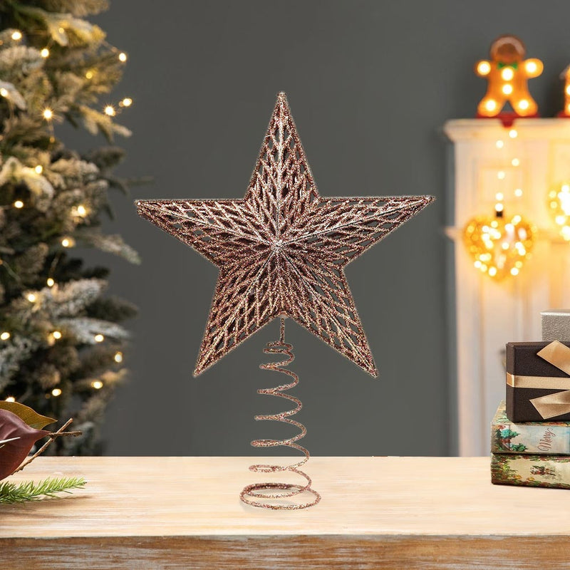 Rose Gold Star Tree Topper 17CM