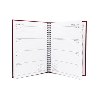 2025 A5 Week To View Hardback Diary Notebook