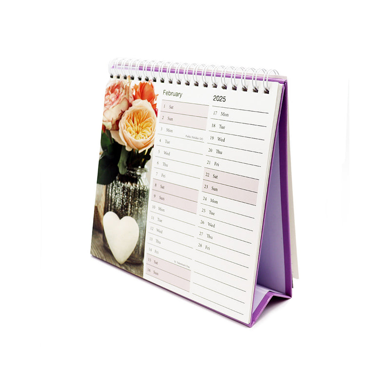 2025 Flowers Design Desktop Calendar