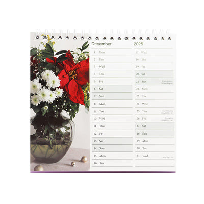 2025 Flowers Design Desktop Calendar