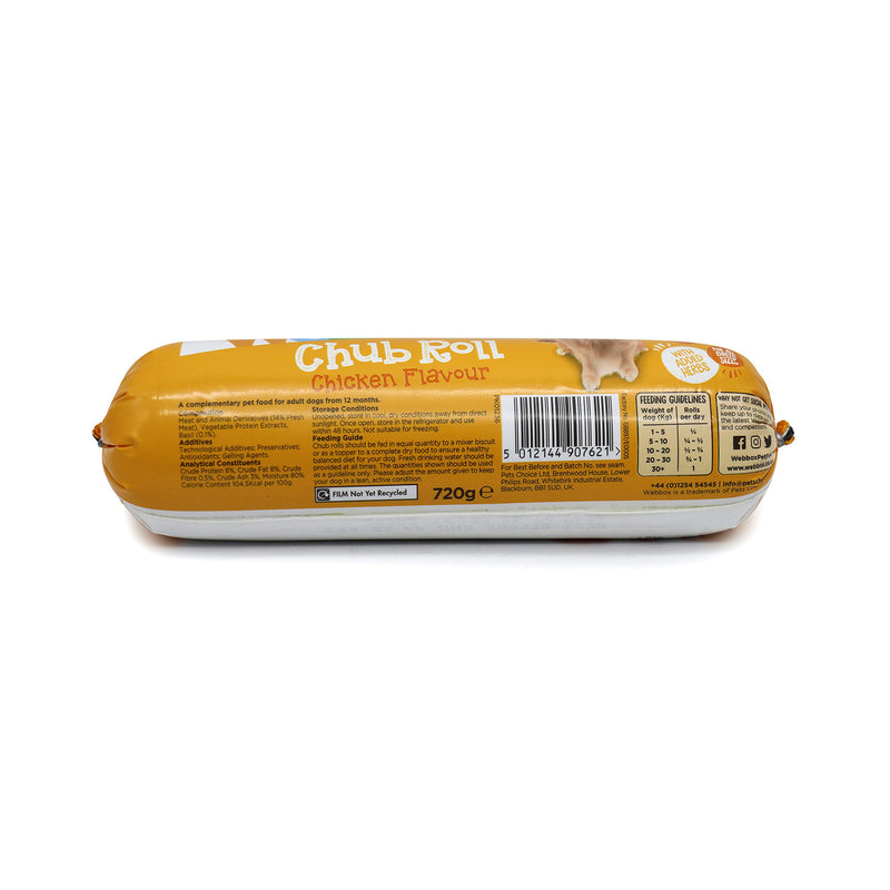 Webbox Prime Chicken Chub Rolls Dog Food 720g