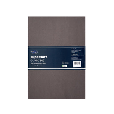 Silentnight Supersoft Duvetset Single Size Charcoal