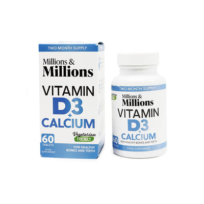 Millions & Millions Vitamin D3+Calcium 60 Tablets