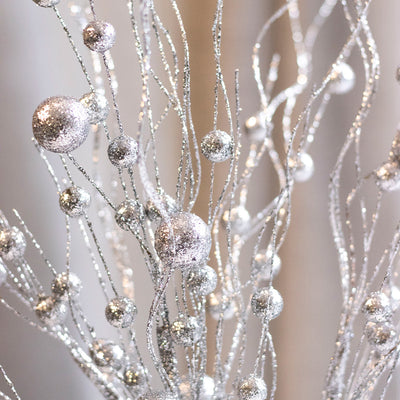 Christmas Glitter Berry Branch Silver