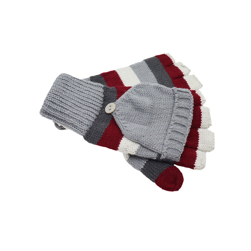 Kids Knit Gloves With Buttom 20CM