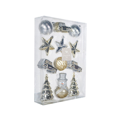 Christmas Ornament Set 12pcs Gold