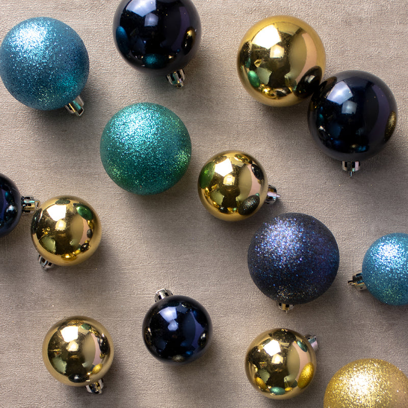 Christmas Baubles 22PCS Blue & Gold