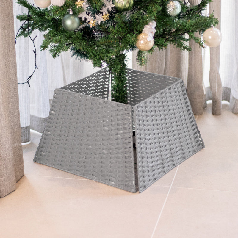 Folding Christmas Tree Skirt Grey