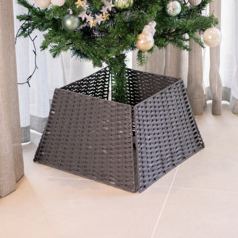 Folding Christmas Tree Skirt Black