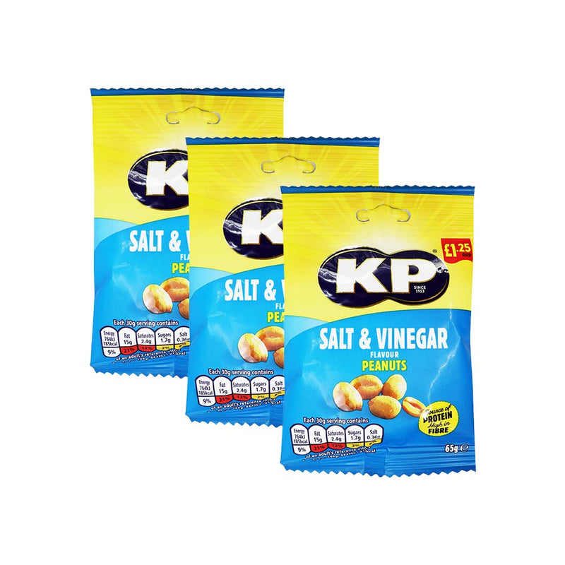 KP Salt & Vinegar Peanuts 65g x 3PK