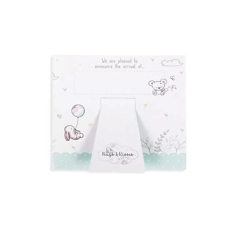 Hugs & Kisses Baby Announcement Card 2Pack