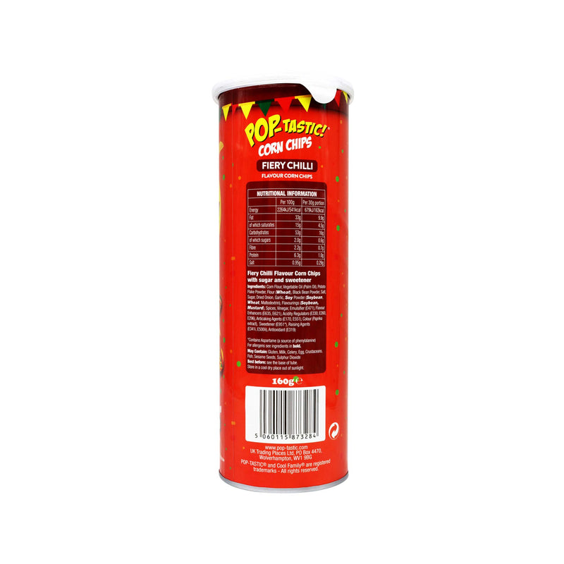 Pop Tastic Fiery Chilli Tortilla Corn Chips 160g