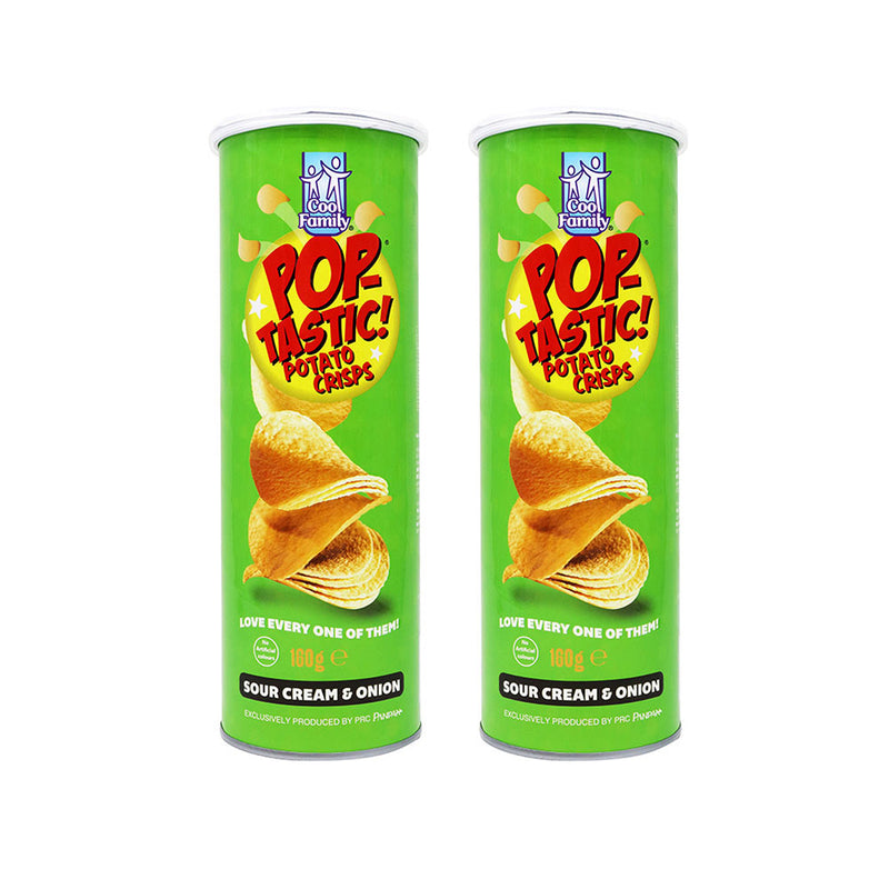 Pop Tastic Sour Cream & Onion Potato Crisps 160g