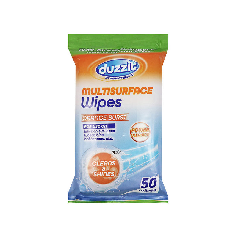 Duzzit Orange Burst Multisurface Wipes 50S