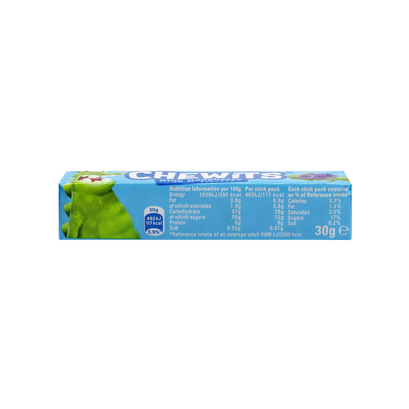 Chewits Blue Raspberry Flavour Sticks 30g