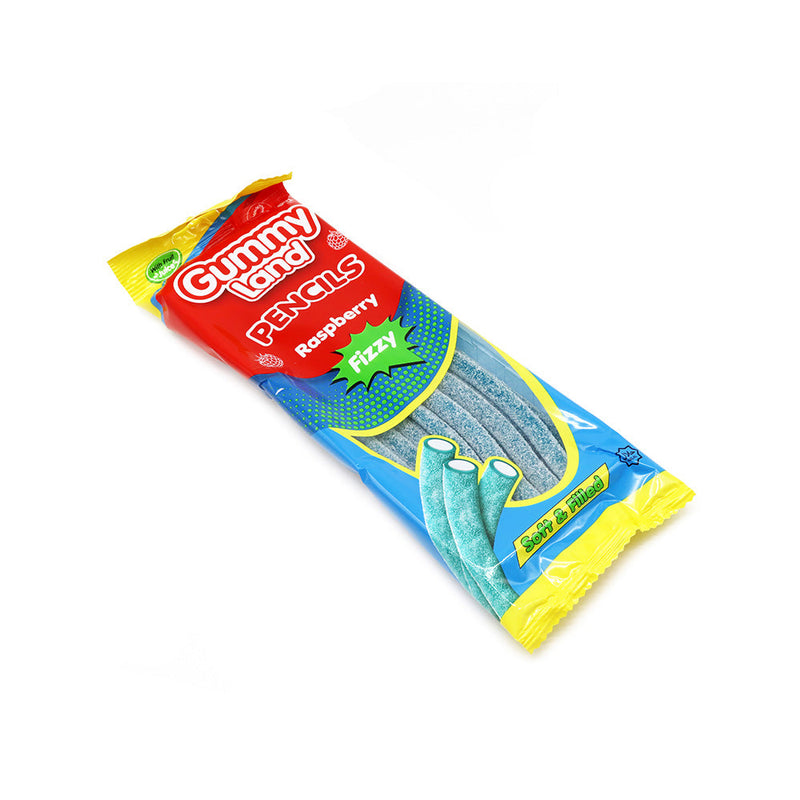 Gummy Land Raspberry Fizzy Pencils Jelly 150g