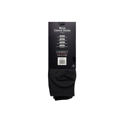 Mens Black Casual Socks 3PK Size 6-11