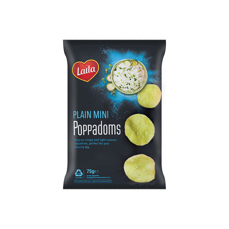 Laila Plain Mini Poppadoms 75g