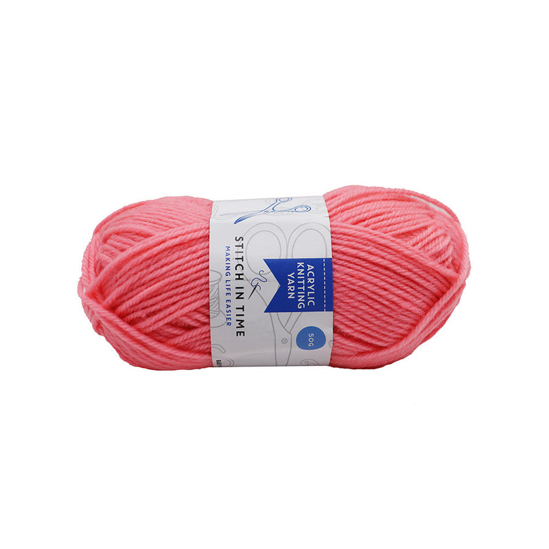 Acrylic Knitting Yarn 50g Baby Pink x 3PK