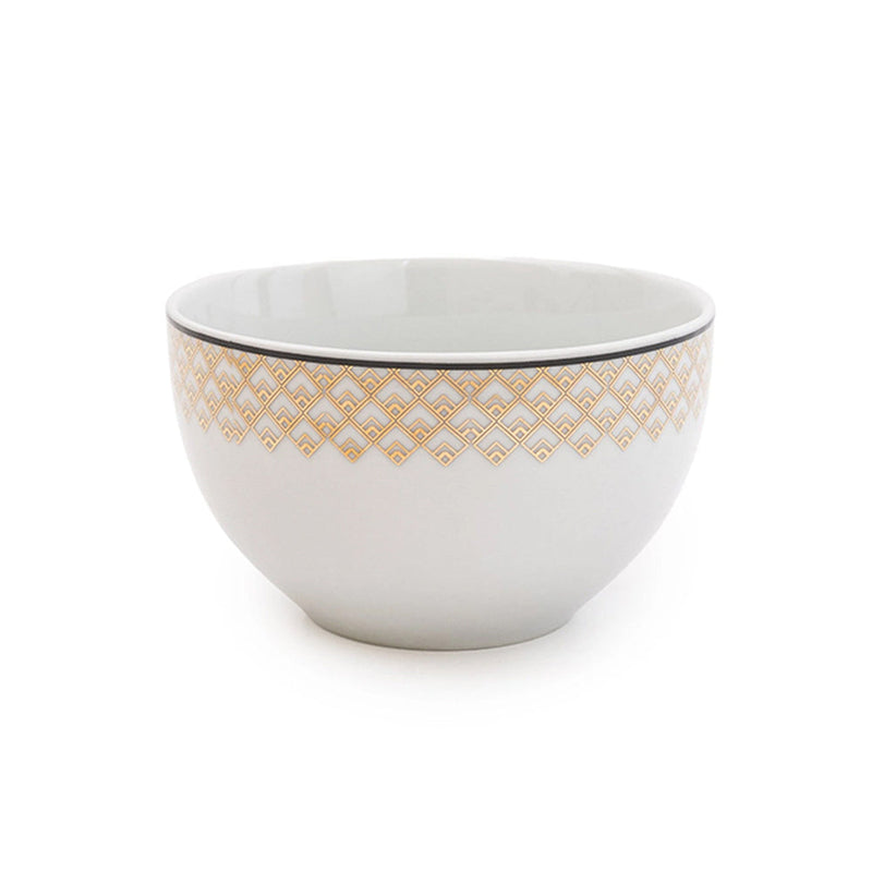 Black & Gold Deco Glam Coupe Rice Bowl