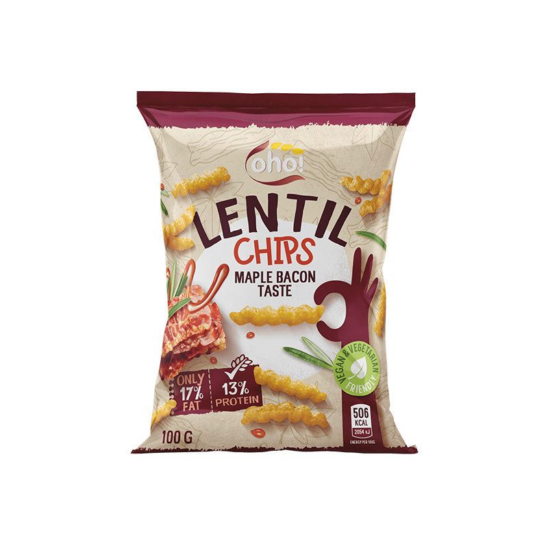 OHO! Lentil Chips Maple Bacon Taste 100g