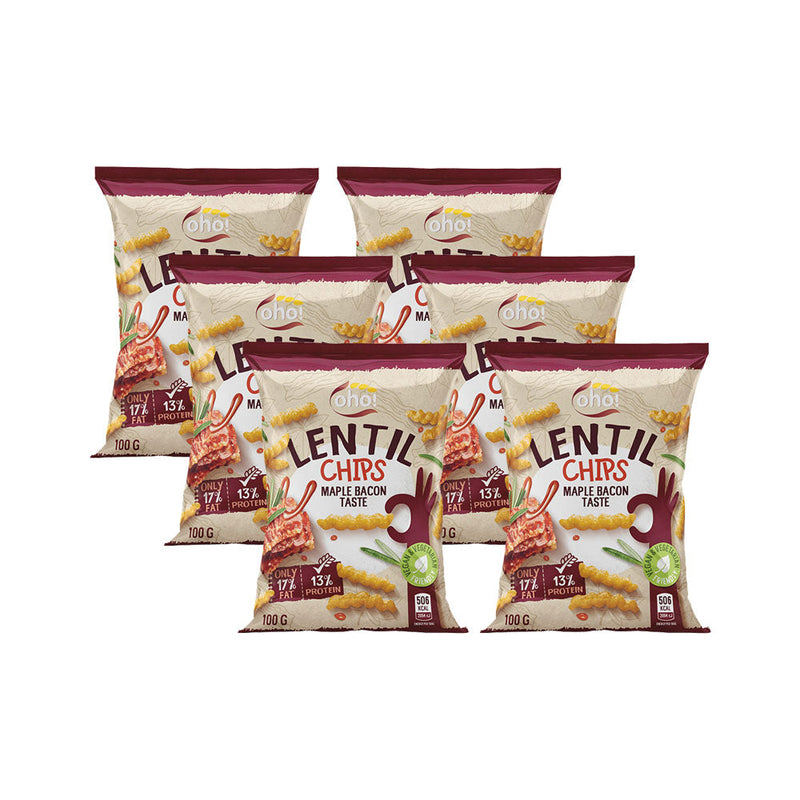 OHO! Lentil Chips Maple Bacon Taste 100g