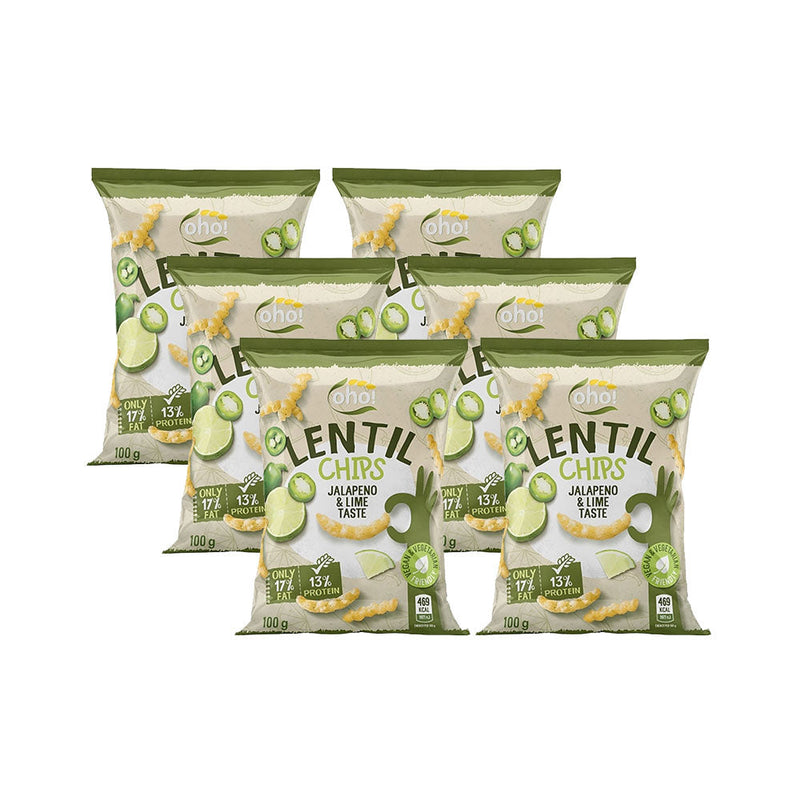 OHO! Lentil Chips Jalapeno & Lime Taste 100g