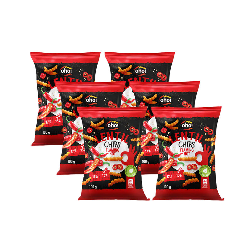 OHO! Lentil Chips Flaming Hot Chili Taste 100g