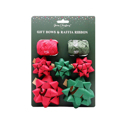 Christmas Gift Bag & Wrapping Paper,Ribbon Set Vibrant Festive